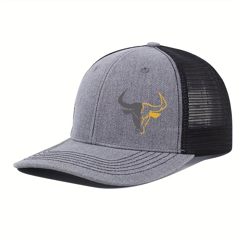 Bull Head Print Breathable Mesh Hats Summer Richardson Truck Driver Hat Men Women Outdoor Baseball Cap Fishing Peaked Caps