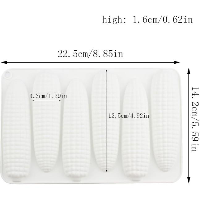 6 Cavity Corn Silicone Candy Molds For Candy Chocolate Cake Baking