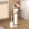 Toilet toilet floor standing paper holder with toilet brush storage tray magnetic suction bracket multifunctional vertical paper