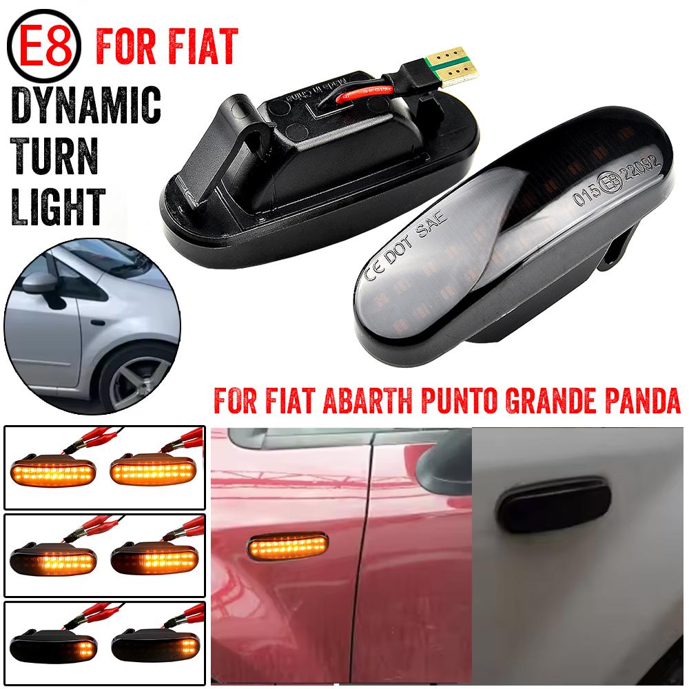 1 Paar LED Dynamische Wasserdichte Seitenmarkierungsleuchte Blinkeranzeige Für Fiat Abarth Punto Panda MK2 MK3 Multipla Stilo 1612811180