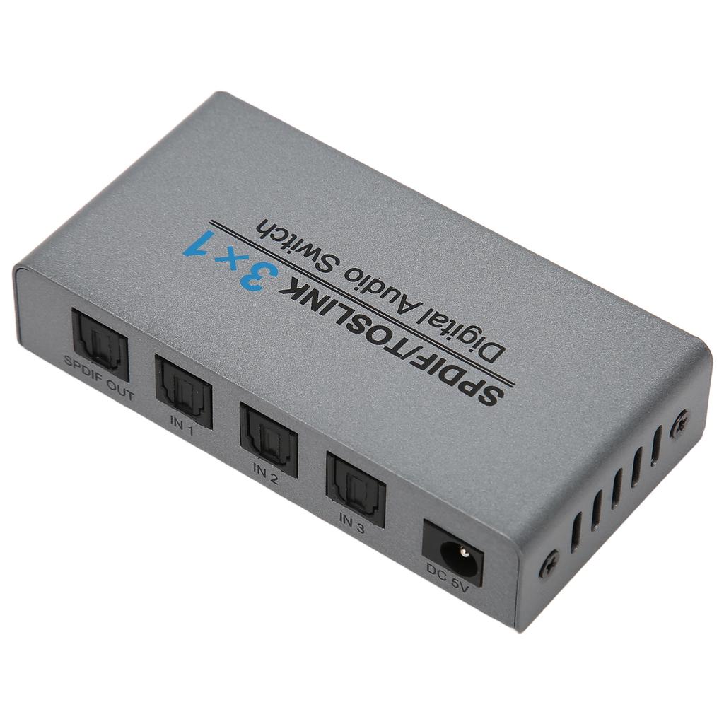 SPDIF für Toslink Digital Optischer Sound Switch 3 in 1 Out Digitaler Sound Switch mit Fernbedienung f