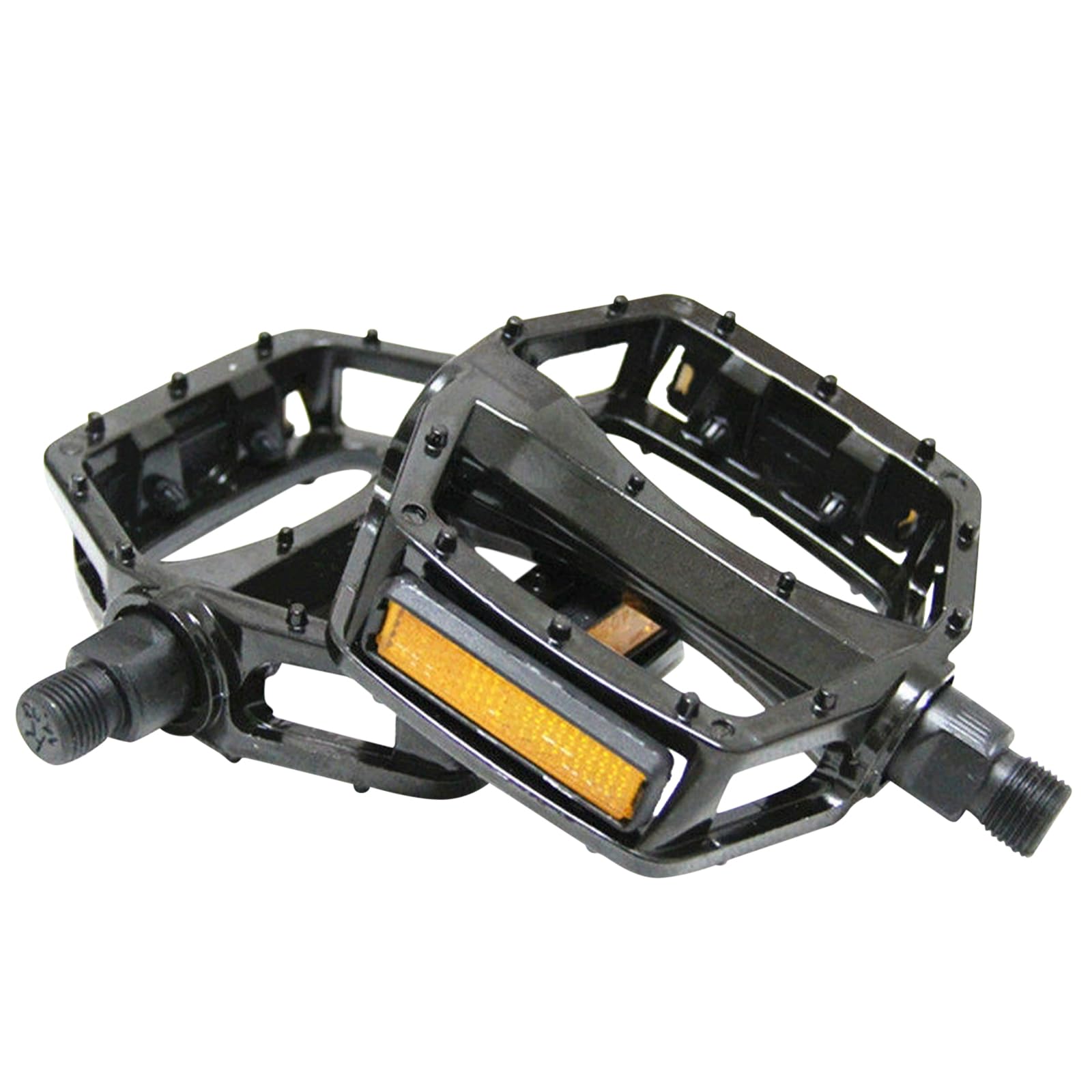 

Комплект из 2 легких педалей из алюминиевого сплава с отражателями для дорожных, кроссовых и горных велосипедов, Велосипеды, Велосипеды, МТБ, чёрный