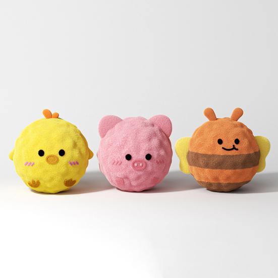 1/3 Stück Plüsch Hundespielzeug Helle Farbe Tierdesign Interaktiv Quietschend Kauspielzeug Hoher Rückprall Weicher Stoff Hundeball