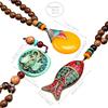 Wood Pendant Necklace Resin Long Beaded Necklace New Wooden Bead Necklace