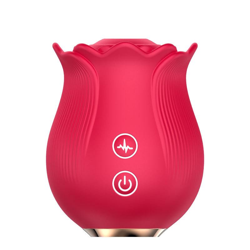 Chen Rose Telescopic Vibrator with Licking Tongue and Jumping Egg