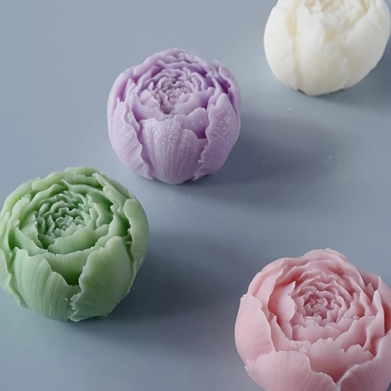 1 silikonová forma - 3D design pivoňkové růže, vhodná pro aromaterapeutické svíčky, difuzérové kameny a výrobu ručně vyráběného mýdla