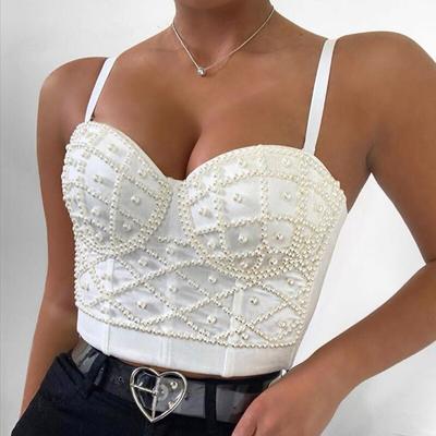 Espartilho gótico sexy camisola topo feminino moda magro colheita superior mulher festa temperamento camisola tubo topo
