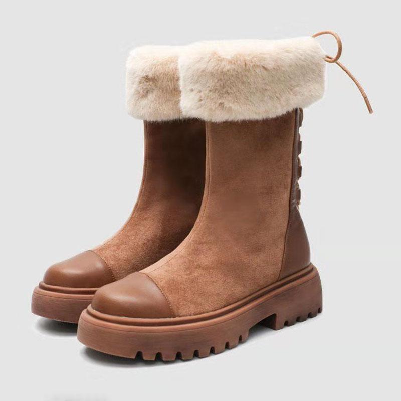 

Зимние женские полусапоги, зимняя обувь из плотного флиса и хлопка, зимние короткие сапоги средней длины на толстой подошве 35