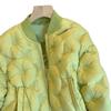 Autumn and winter new green cotton jacket padded baseball jacket light down cotton coat tide