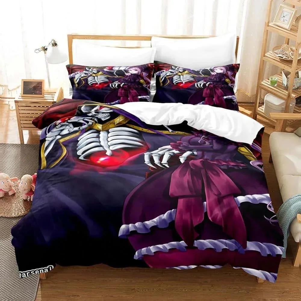 Mode 3D Druck Skelett OVERLORD Bettwäsche Set Einzelbett Twin Full Queen King Size Bettset Erwachsener Kind Schlafzimmer Bettbezug Sets