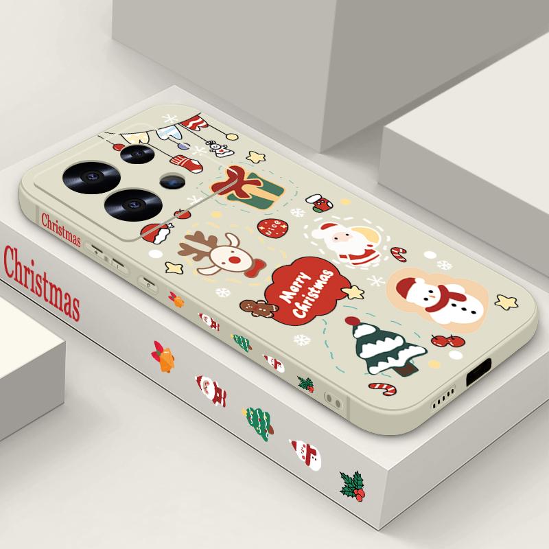 Cartoon Christmas Print Case For Xiaomi Redmi Note 14 13 Pro Plus 5G Note 11 12 13 14 Pro 13C 14C 4G Clear Soft TPU Phone Cover