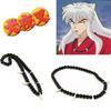 Anime Inuyasha Necklace Word Spirit Rosary Black Beaded Necklace Bangle Pendant Cosplay Props Xmas Gift