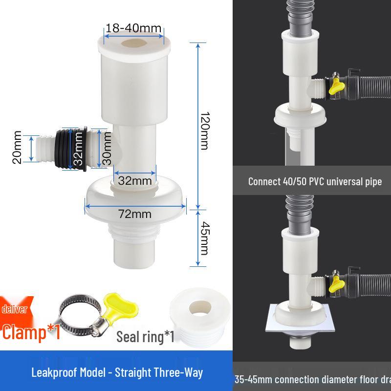 Y-shaped Dual Outlet Floor Drain Connector for Washing Machine