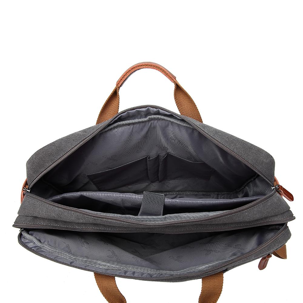 Herren-Rucksack Cool Bell Multifunktionaler Canvas-Rucksack & Umhängetasche & Umhängetasche & Handtasche für 15,6/17,3-Zoll-Laptop Schwarz/Grau CB5005