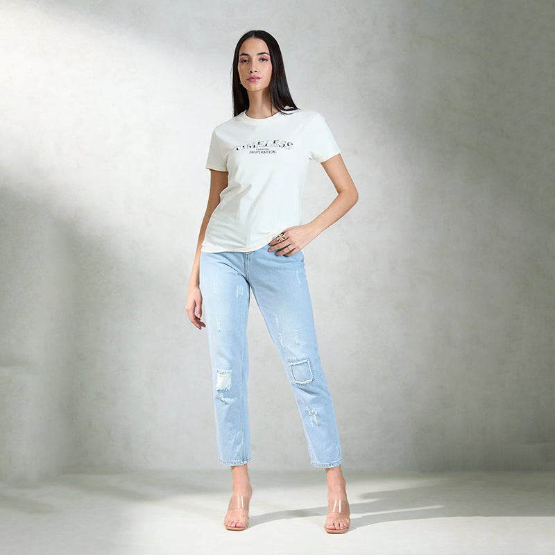 Virgio Damen-Top in regulärer Länge, regulärer Passform, Rundhalsausschnitt