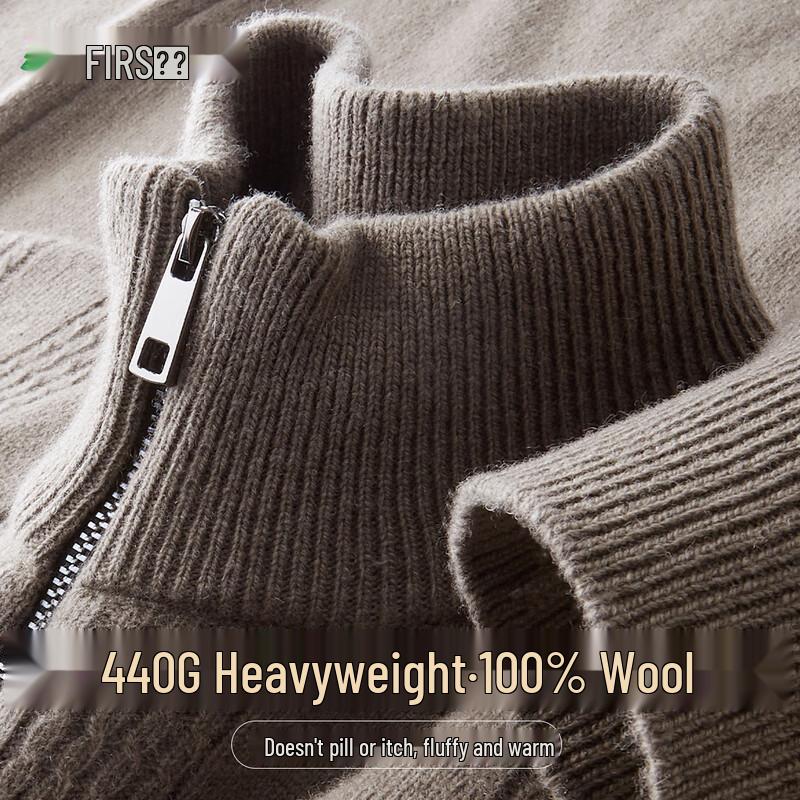 

Men s Heavyweight Half-Zip Merino Wool Sweater 3XL