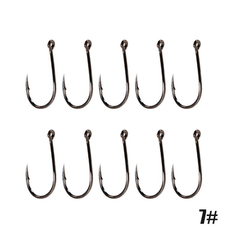 Ami Offset Circle 4x Strong Per Trofei Di Pesce Gatto (9/0-11/0) - 5 Pezzi Bonehedz Cuztom Baitz