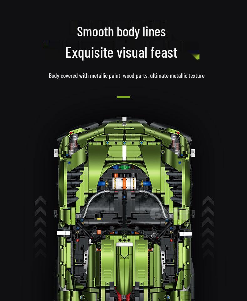 Gu Li 10628 Mamba Green Koenigsegg Sports Car Building Blocks Compatible with Lego