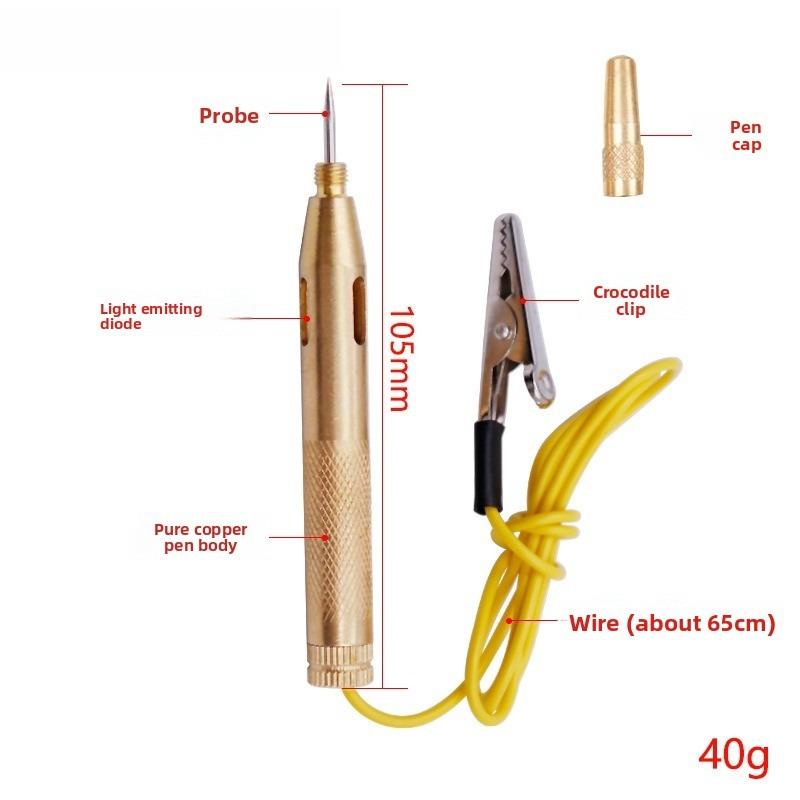 Car Auto Circuit Fuse Voltage Tester A Set DC 6V/12V/24V for Test Light Probe Pen Cable and Clip Circuit Tester