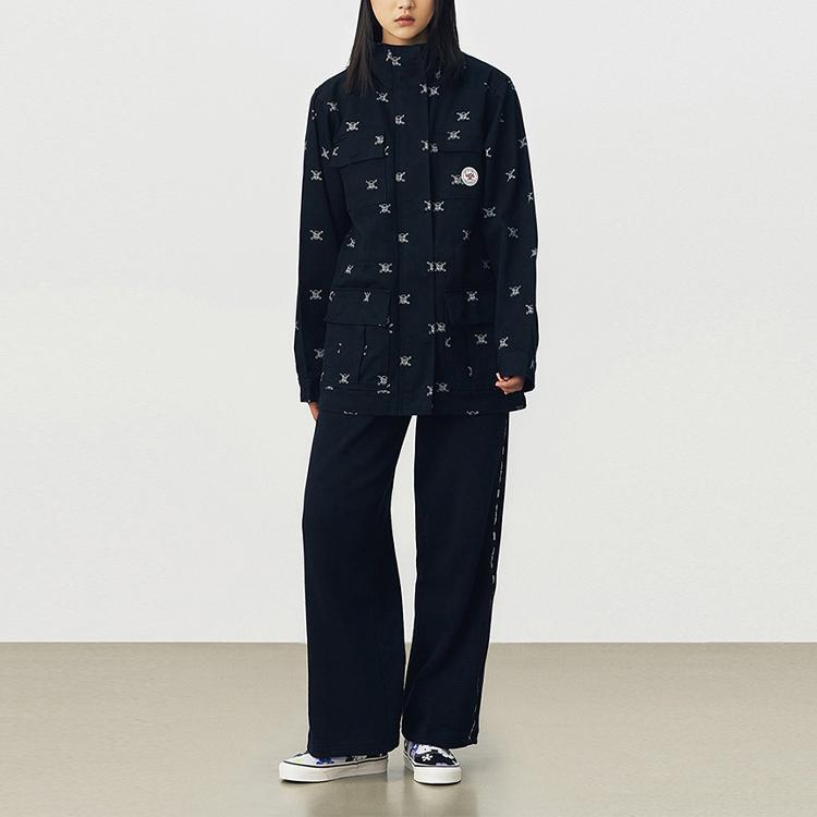 Vans Skull Pirate Print Multi-Pocket Work Jacket Men Jacket Black VN0A54KOBLK