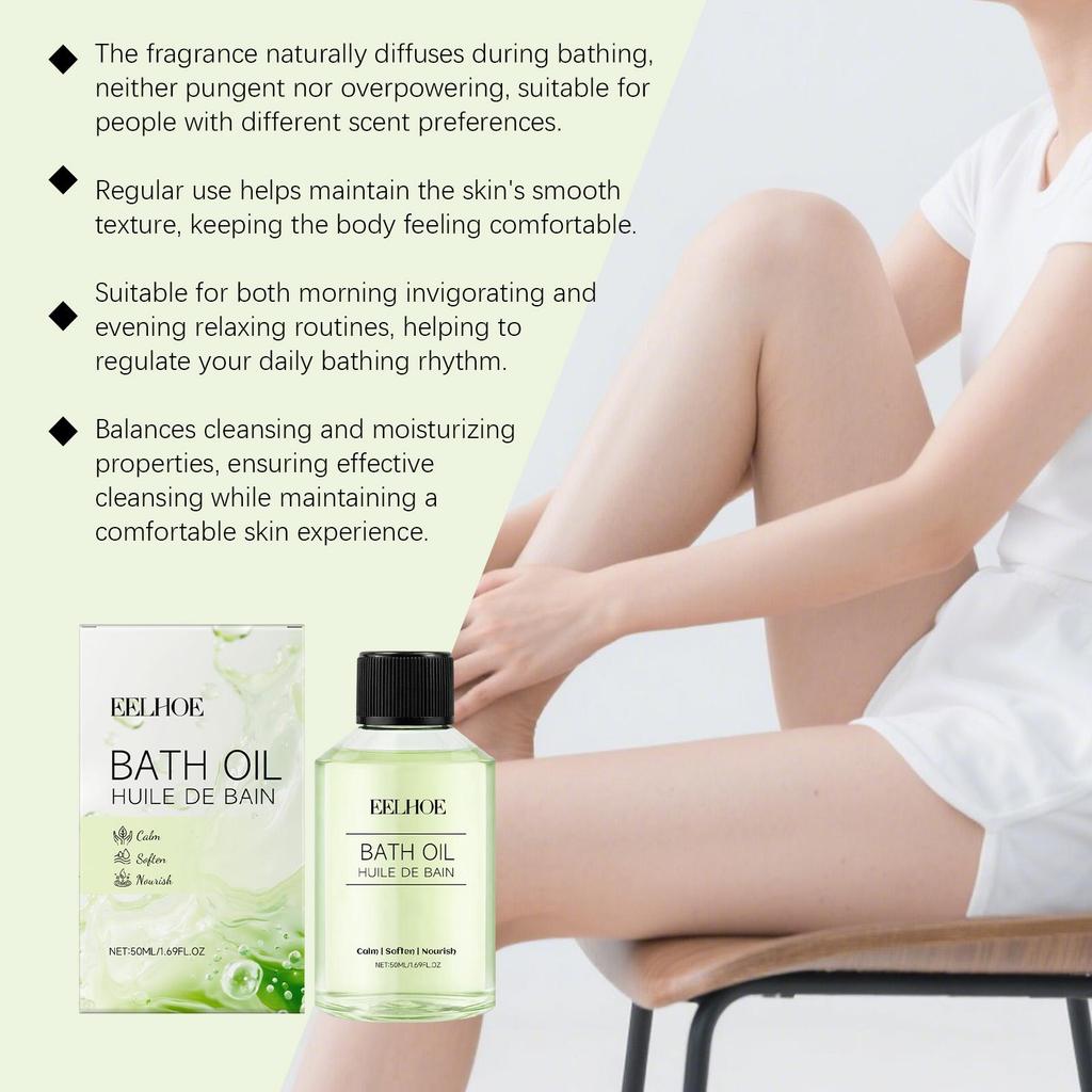 EELHOE Olio da Bagno Confortevole Delicato, detergente, idratante, deterge la pelle del corpo, leviga, rinfresca e dona comfort Olio da Bagno