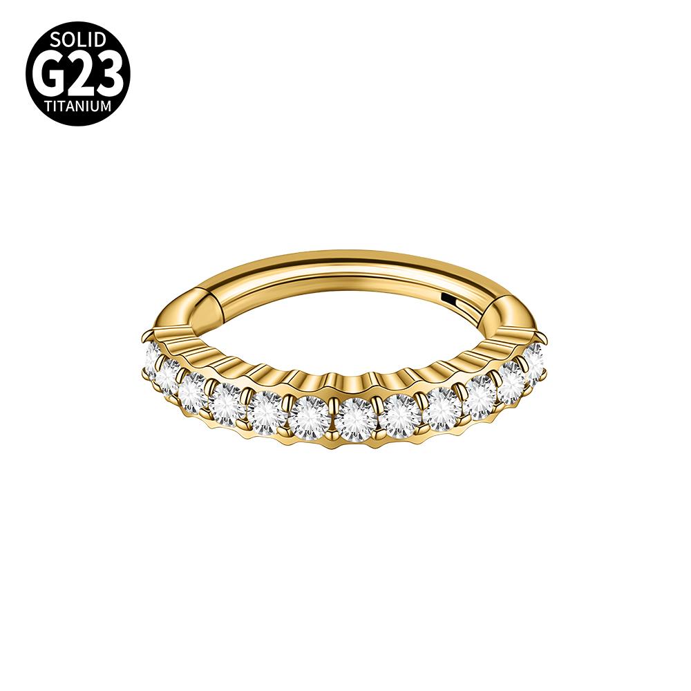 1pc G23 Titanium Split Ring with Multi Slanted Marquise Round White CZ Septum Nose Ring Cartilage Helix Tragus Piercing Jewelry