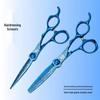 Set de Tijeras de Peluquería Azules de 6 Pulgadas 9CR: Tijeras Rectas, Entresacar y Dentadas para Peluqueros Profesionales