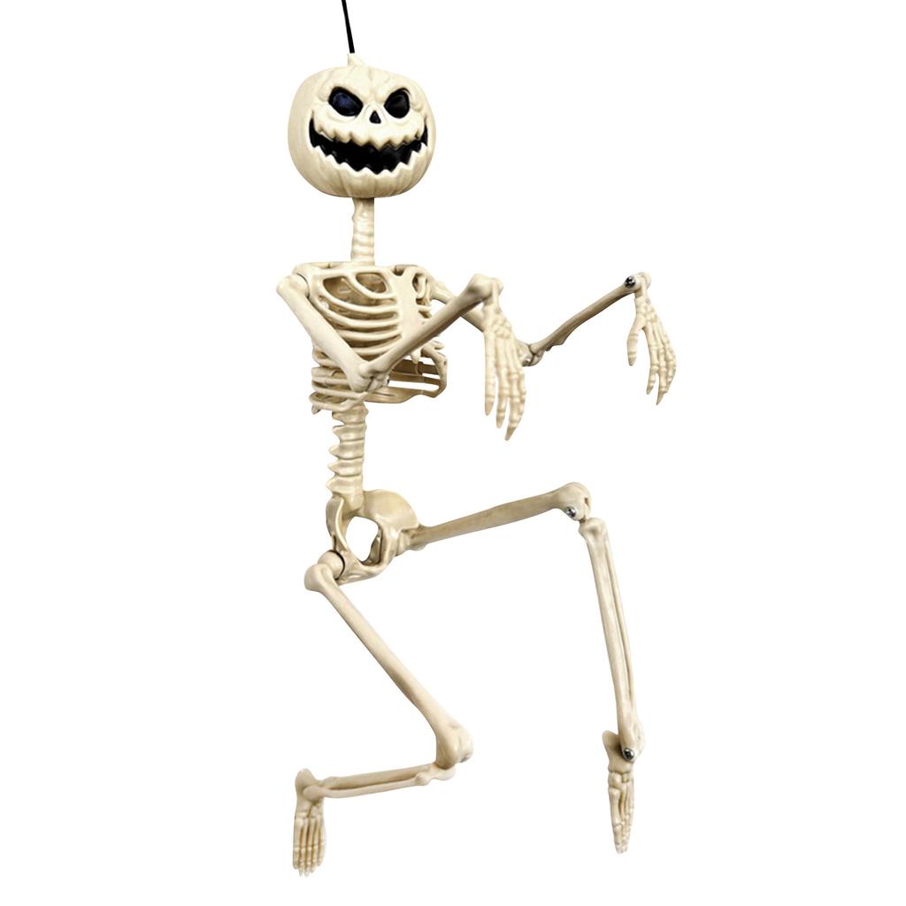 Halloween Poseable Human  Skeleton Full Life Size Props Party Decor