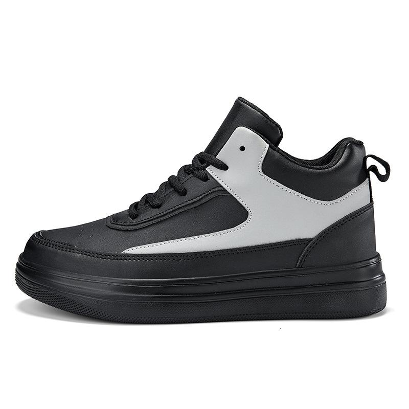 Men's Shoes Autumn and Winter New Medium and High-top Board Shoes, Youth Platform Sports and Leisure Shoes, Men's Height-increasing White Shoes, Tren