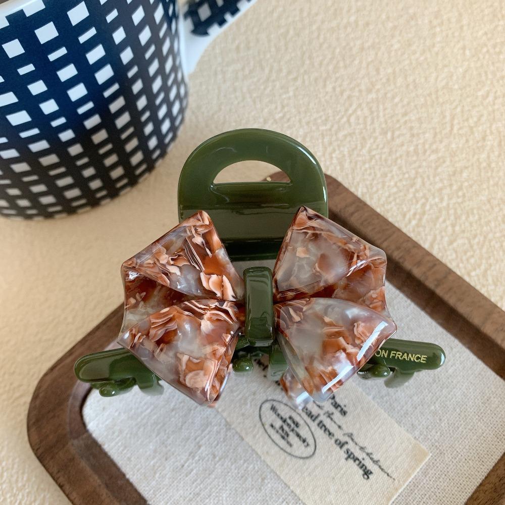 Hair Clip Retro Bow Acetate Hair Claw Jelly Shark Clip Sweet Solid Color Shark Clip  Girls
