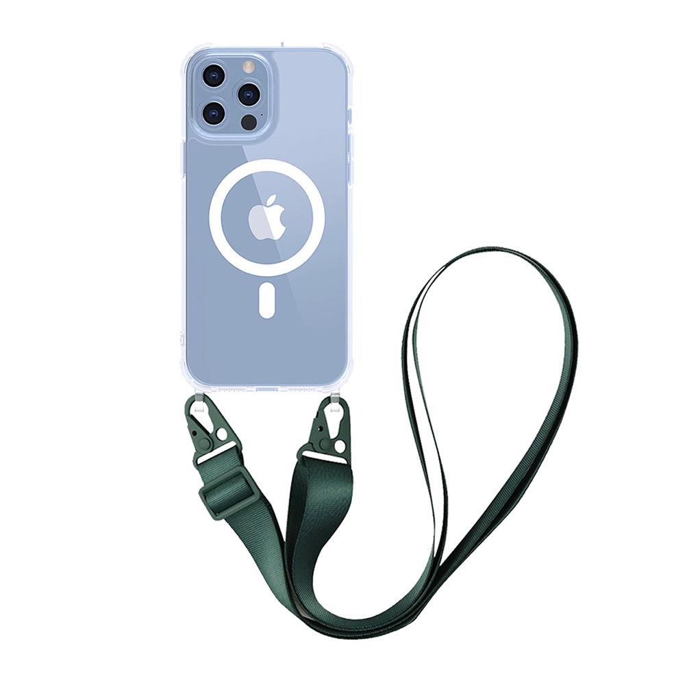 For Magsafe Magnetic Wireless Charging TPU Clear lanyard Crossbody Phone Case For iPhone 12 13 14 15 16 Pro Max For iPhone 13 Pro&Pc + tpu&Case & Strap
