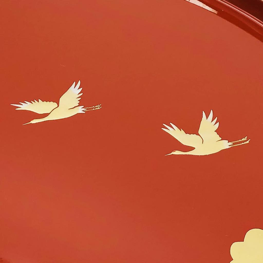 Maeju Lacquerware Tray, Vermilion, 27cm, 4M-133