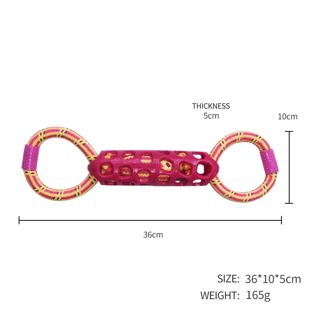 Wholesale Pet TPR Teething Tug-of-war Interactive Squeak Dog Rope Toy Dog Chew Toys (as the picture,M)