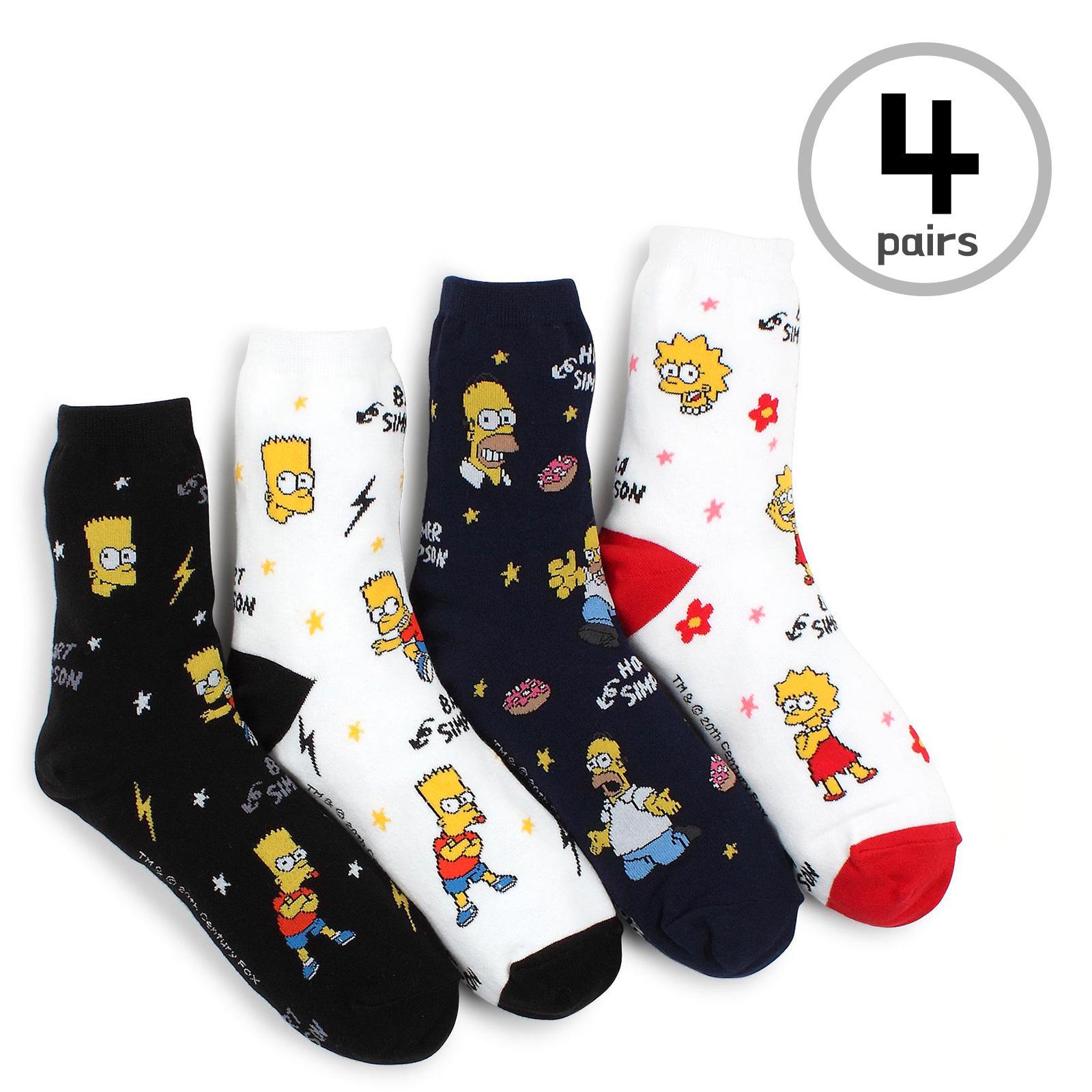 

(4 пары) Женские носки с лицензионным персонажем Simpsons PM14