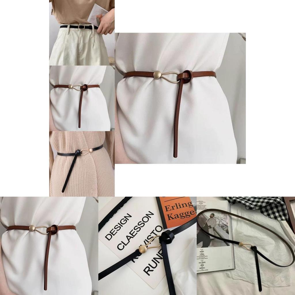 Elegant And Fashionable Water Drop Ring Buckle Waist Belt For Women In Trendy Black Brown