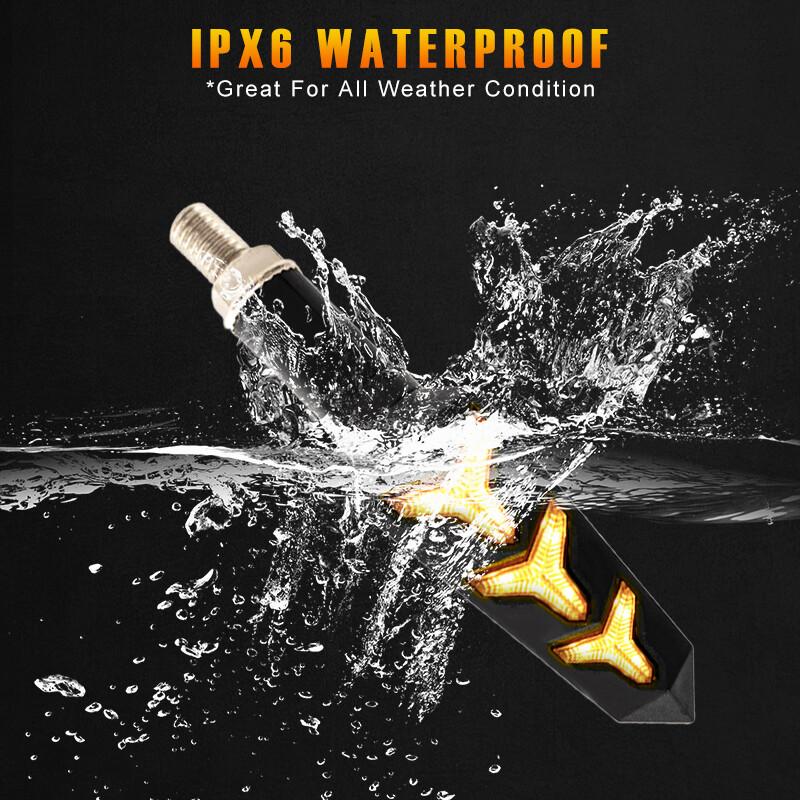 2x Universal Water Flowing Style LED Motorcycle Turn Signals Indicators Blinker