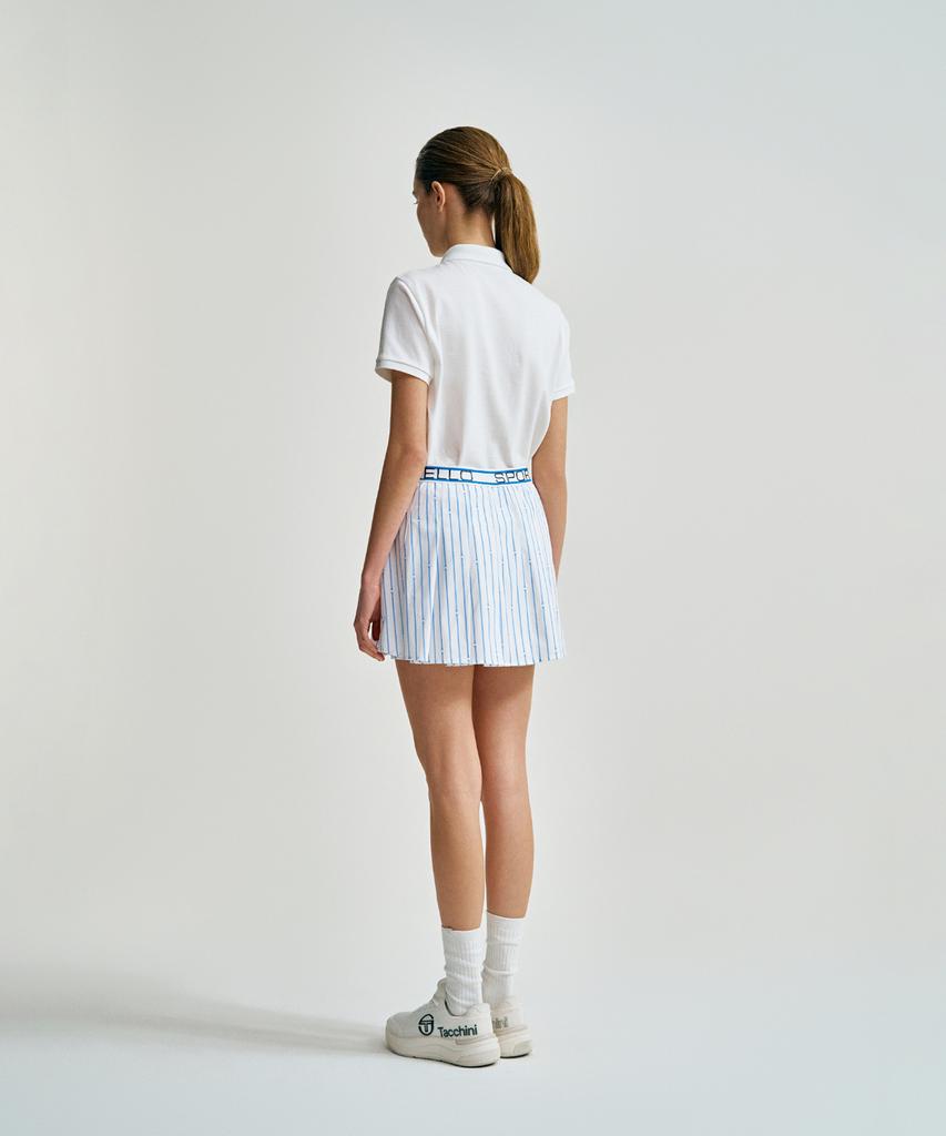SERGIO TACCHINI W Colonna Striped Flare Skirt (Blue)