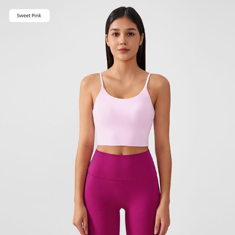 Lu Same Sports Vest Female Outwear Semi-Fixed One-Piece Cup Bubble Wrap Push up Sports Bra Workout Yoga Vest