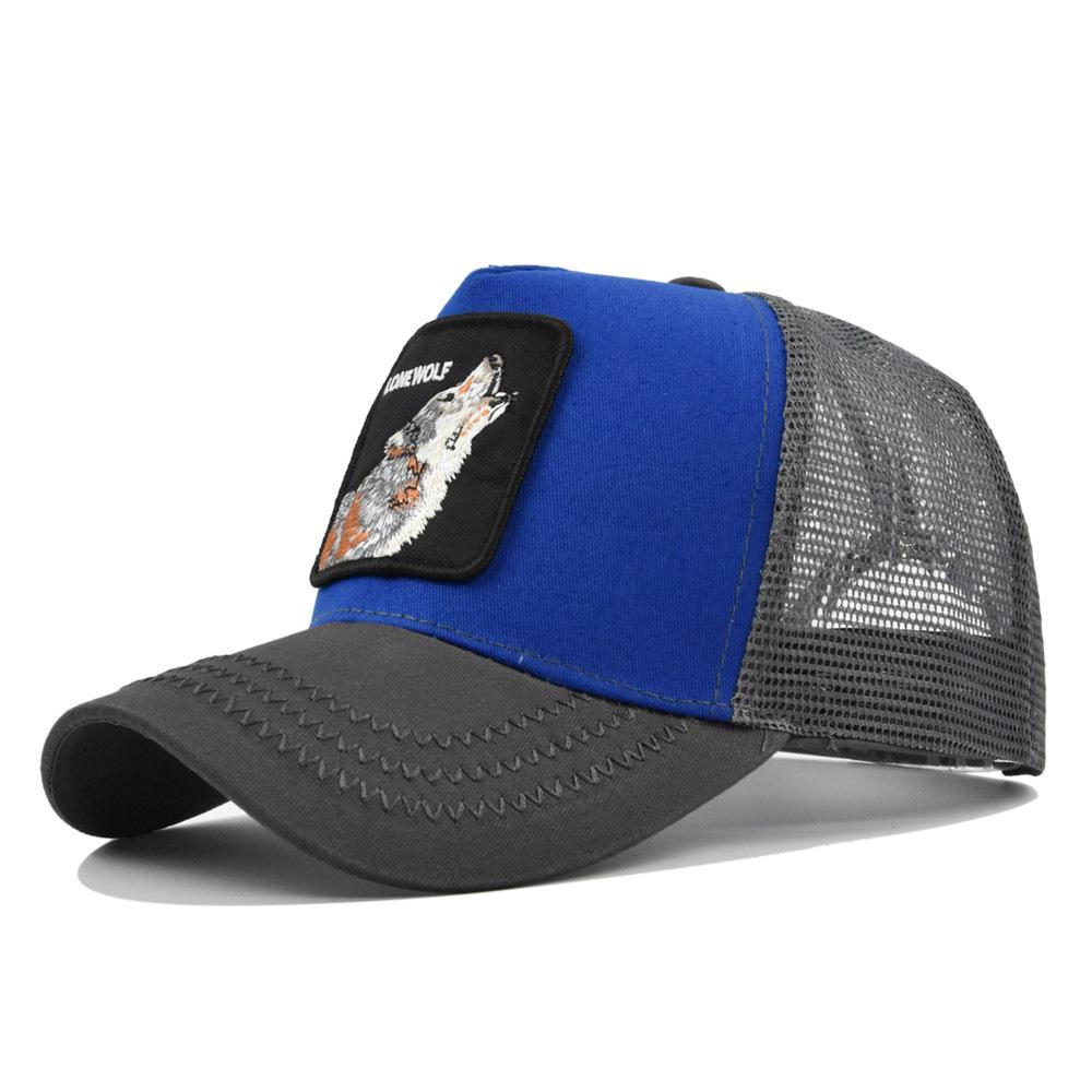 Animal Baseball Embroidered Cap Wolf Pattern Mesh Cap In A Variety Colors Of