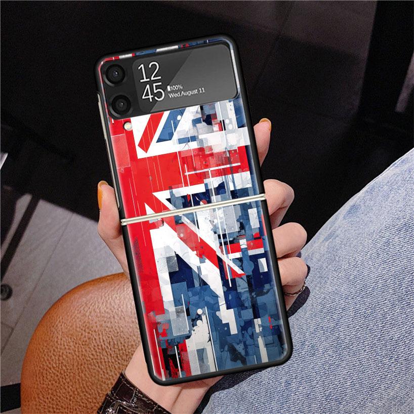 Union Jack England UK Flag Phone Case For Samsung Z Flip 7 6 5 4 3 Galaxy ZFlip7 ZFlip6 ZFlip5 ZFlip4 ZFlip3 5G Print Cover