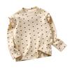 2-10Y Girls Flutter Sleeve T-Shirt Spring Autumn Blouse Floral Print Top Casual Tee for Toddler Kids