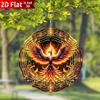 Phoenix Wind Spinner. 10-inch Double-sided Metal Garden Decor for Yard, Porch or Door.