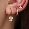 New Arrivals Leaderboard Women's Fashion Loop Single Ear Set Earrings European and American Style Fashionable Women's Copper Stud Earrings