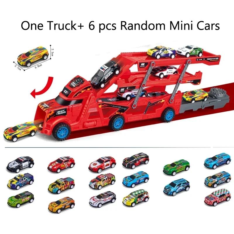 

Big Kid Truck Deformation Transporter Car Playthings Models Instructive Model Folding Track Racing Vehicle Boys Girls Birth Date Present червоний