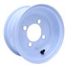 19X7 8 ATV Wheel Rim Aluminum Alloy 4 Bolt Holes 8 Inch Wheel Rim Hub for Go Kart Quad Dirt Bike Ride On Mower White