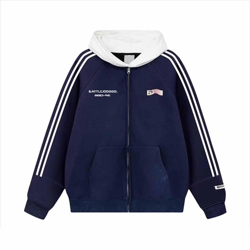 Модный мужской худи 2025 года, новый оверсайз, американский хай-стрит, тяжелый худи XXXL темно-синий