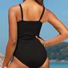 Neuer Mesh Sexy Einfarbiger Schlankmachender Bikini Lagerware Großhandel