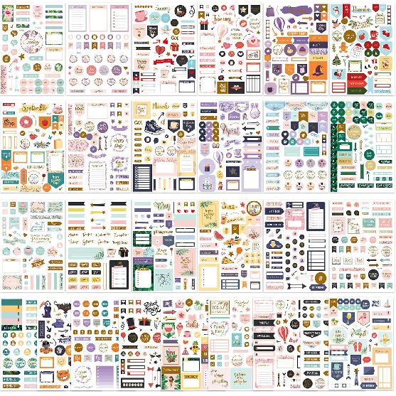 Aesthetic Planner Stickers -27 Sheets/1230+ Planner Stickers, Cute Daily Planner Stickers Perfect Planner Accessories for Planning or Decorating