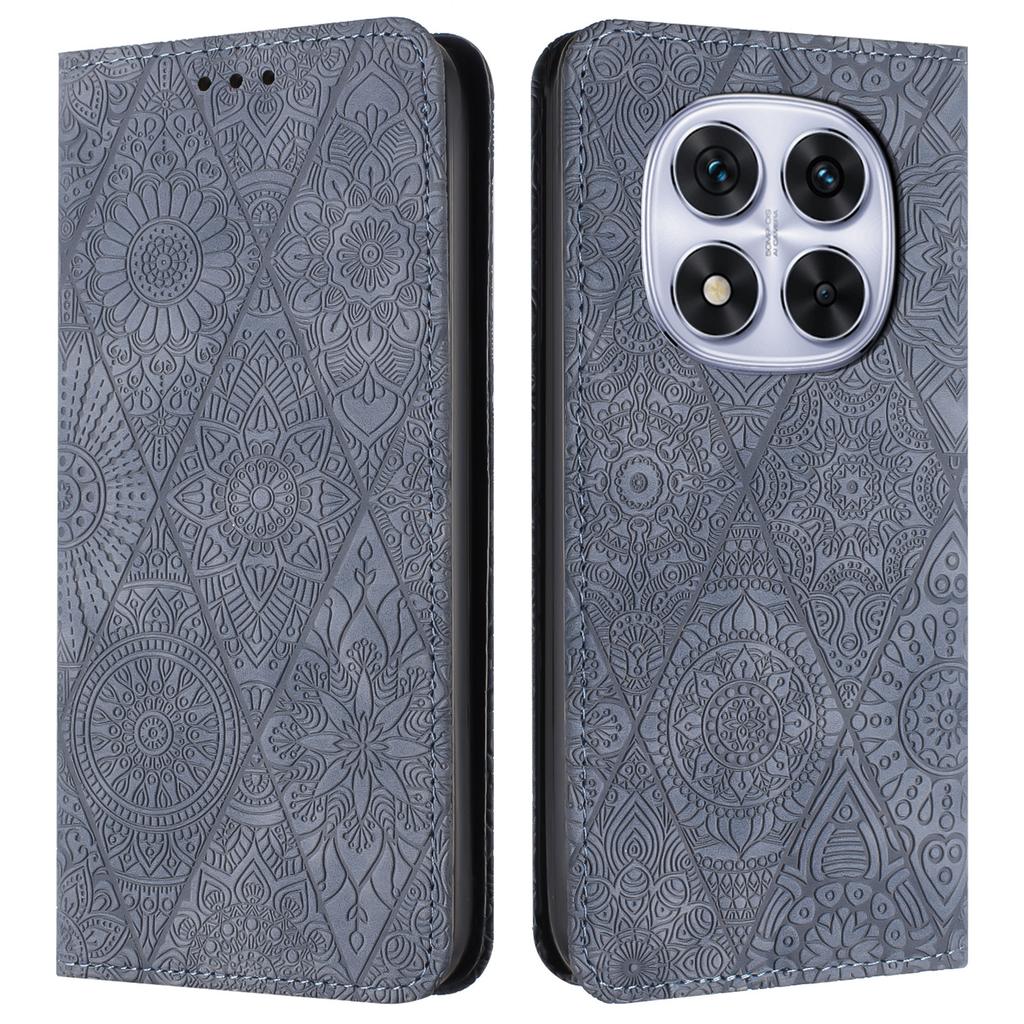 For Xiaomi Redmi Note 14 Pro+ 5G/Note 14 Pro 5G/Note 14 Pro 4G/Poco X7 5G Case Imprinted Flower Wallet Stand Leather Phone Cover
