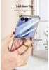 Samsung Z Flip 8 Ring Case: Creative Diamond Lattice French Style Electroplated Leather